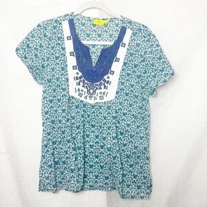 Roller Rabbit Embroidered Short Sleeve Top